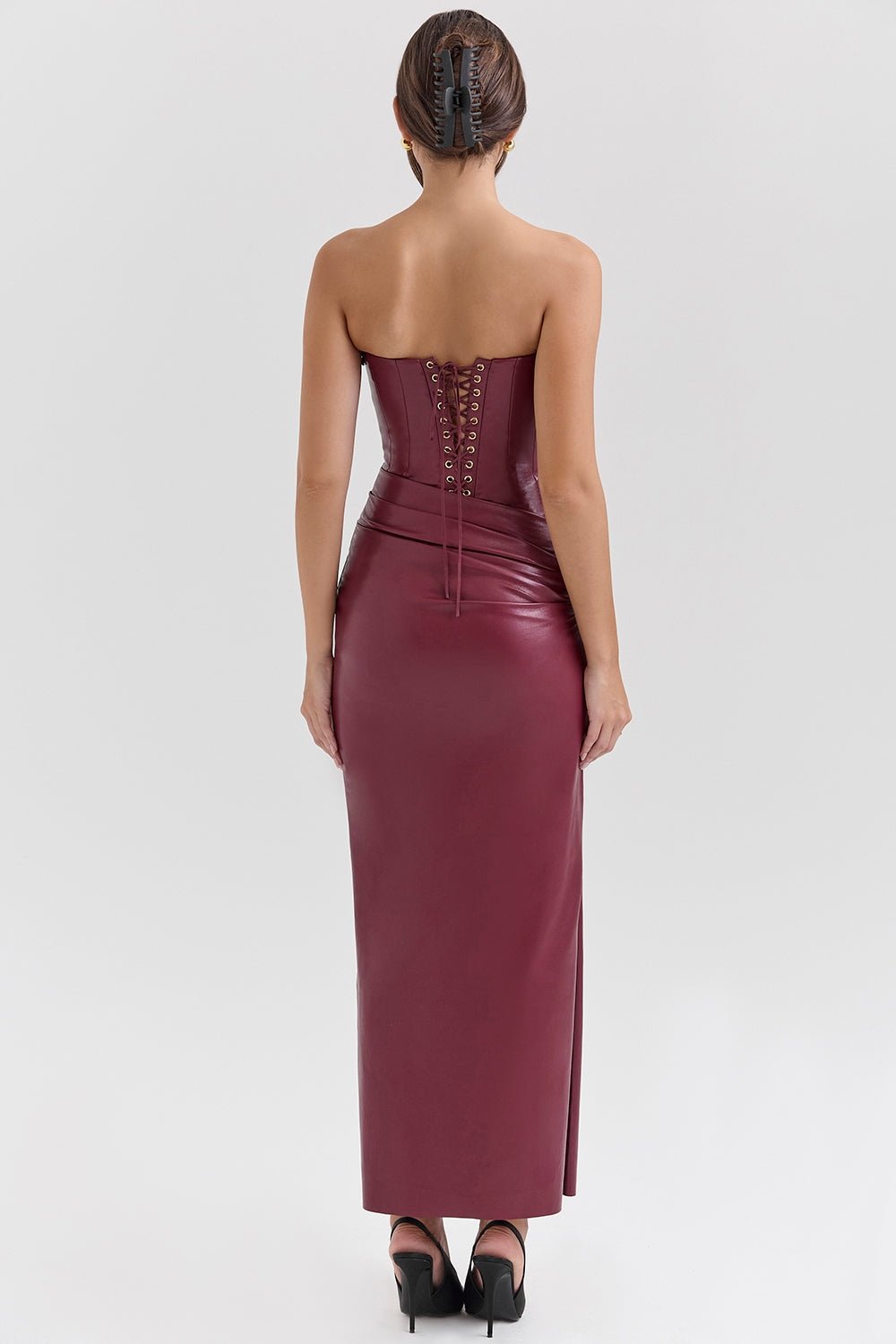 Julietta - Robe Cuir Bordeaux - Basics Core